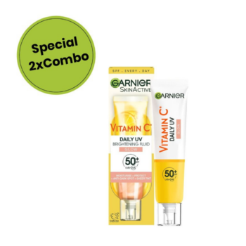 Pack of Garnier vitamin c daily uv brightening fluid Pack of Garnier vitamin c daily uv brightening fluid