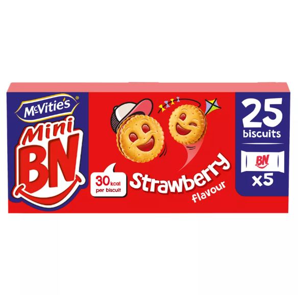 McVitie's Mini BN Strawberry Flavour Biscuits Multipack 5 x 35g, 285g