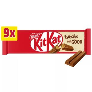 Kit Kat 2 Finger Milk Chocolate Biscuit Bar, 9 Pack