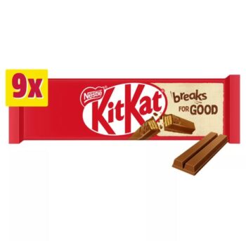 Kit Kat 2 Finger Milk Chocolate Biscuit Bar, 9 Pack