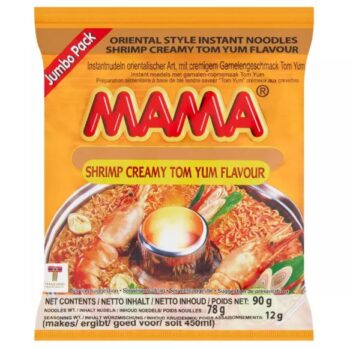 Mama Noodles, Shrimp Tom Yum, Instant Noodles, Creamy Flavor, Jumbo Pack, Thai Cuisine, Quick Meal, Convenient Food, Rich Flavor, Easy Preparation, The Kerala Store, Hearty Snack, On-the-Go Meal