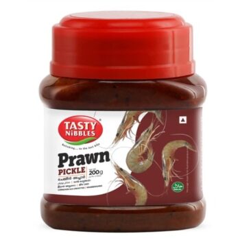 Tasty Nibbles Prawn Pickle 200g – authentic seafood pickle with fresh prawns and traditional spices.