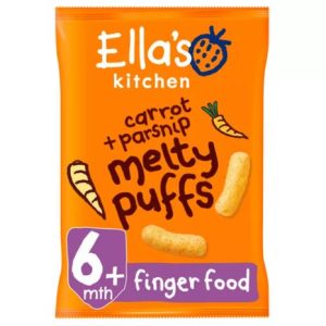 Ella's Kitchen Organic Carrot and Parsnip Melty Puffs Baby Snack 6+ Months