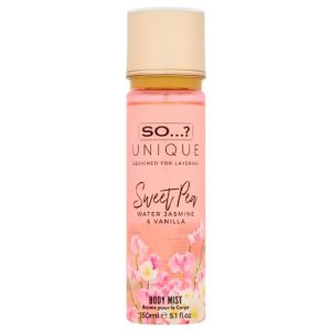 So Unique Sweet Pea Water Jasmine & Vanilla Body Mist.