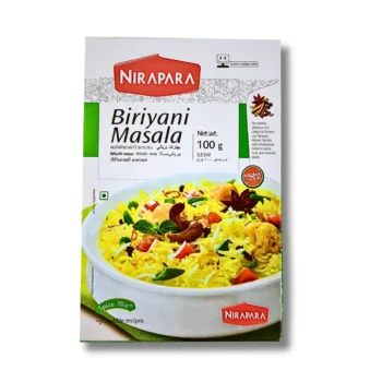 Nirapara Biriyani Masala 100g – premium spice blend for traditional biriyani.