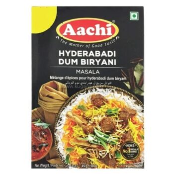 Aachi Hyderabadi Dum Biryani Masala 45g – authentic spice mix for royal Hyderabadi-style dum biryani.