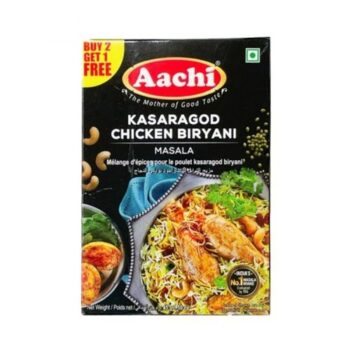 Aachi Kasaragod Chicken Biryani Masala 45g – authentic spice blend for rich and flavorful Kerala-style chicken biryani.