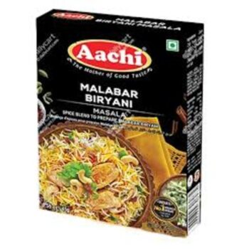 Aachi Malabar Biryani Masala 45g – spice mix for rich and flavorful Malabar-style chicken, mutton, or seafood biryani.