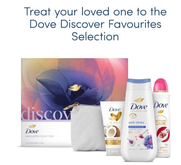 Dove Gift Set – Discover Favourites Selection (3-Piece with Beauty Bag)