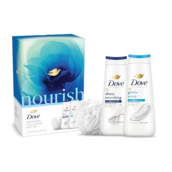 Dove Nourish Gift Tin Collection for Dry Skin, 5 Piece Gift Set | HYDRATE | PAMPER DRY SKIN | REUSABLE TIN