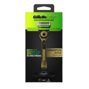 Gillette Labs Champion Gold Edition Razor with Exfoliating Bar | CUTTING EDGE TECHNOLOGY | SKIN SMOOTH | COMFORT SHAVING