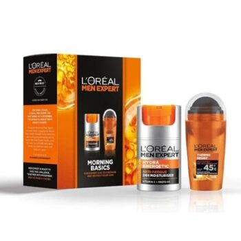 L'Oreal Men Expert Morning Basics Set, Hydra Energetic Moisturiser & Anti-Perspirant Giftset | 24hr hydration | freshness