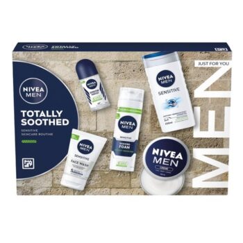 NIVEA Men Sensitive Skincare Routine Gift Set – 5-Piece Grooming Essentials | ECO FRIENDLY | CPMPLETE ROUTINE | HIGH QUALITY INGREDIENTS