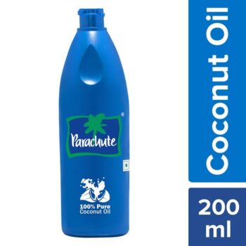 Parachute Coconut Oil 200ml – pure and versatile coconut oil for hair, skin, and household use.