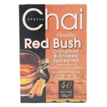 Chai Xpress Red Bush Tea 40 per pack – a refreshing, naturally sweet rooibos tea for any time of day.