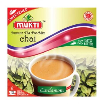 Mukti Instant Tea Pre-Mix Chai Cardamom Sweetened 10 Sachets – quick and aromatic chai.