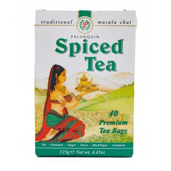 Palanquin Spiced Tea Bags 40 Pack – black tea infused with aromatic spices for a warming flavor.