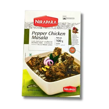 Nirapara Pepper Chicken Masala 100g – premium spice blend for traditional pepper chicken dishes.